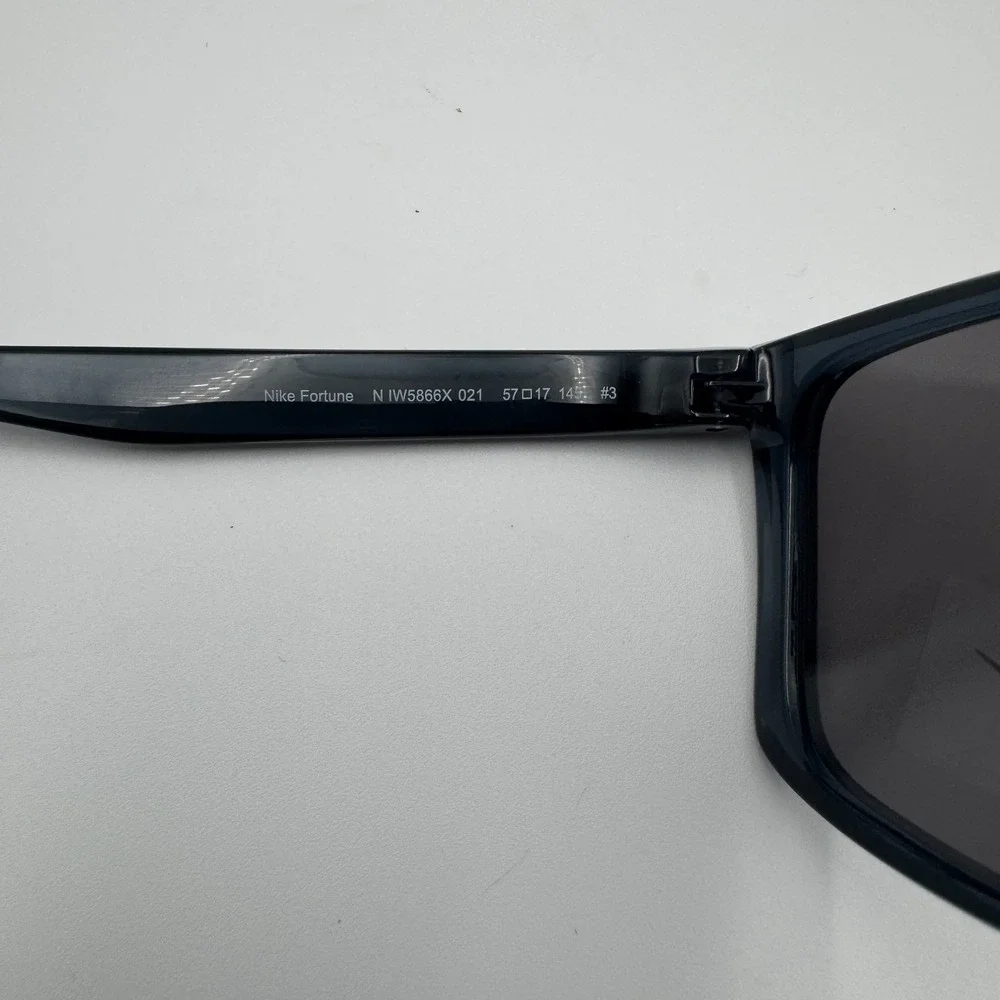 Nike Fortune 57mm Square Sunglasses Dark Gray Silver Flash NWT